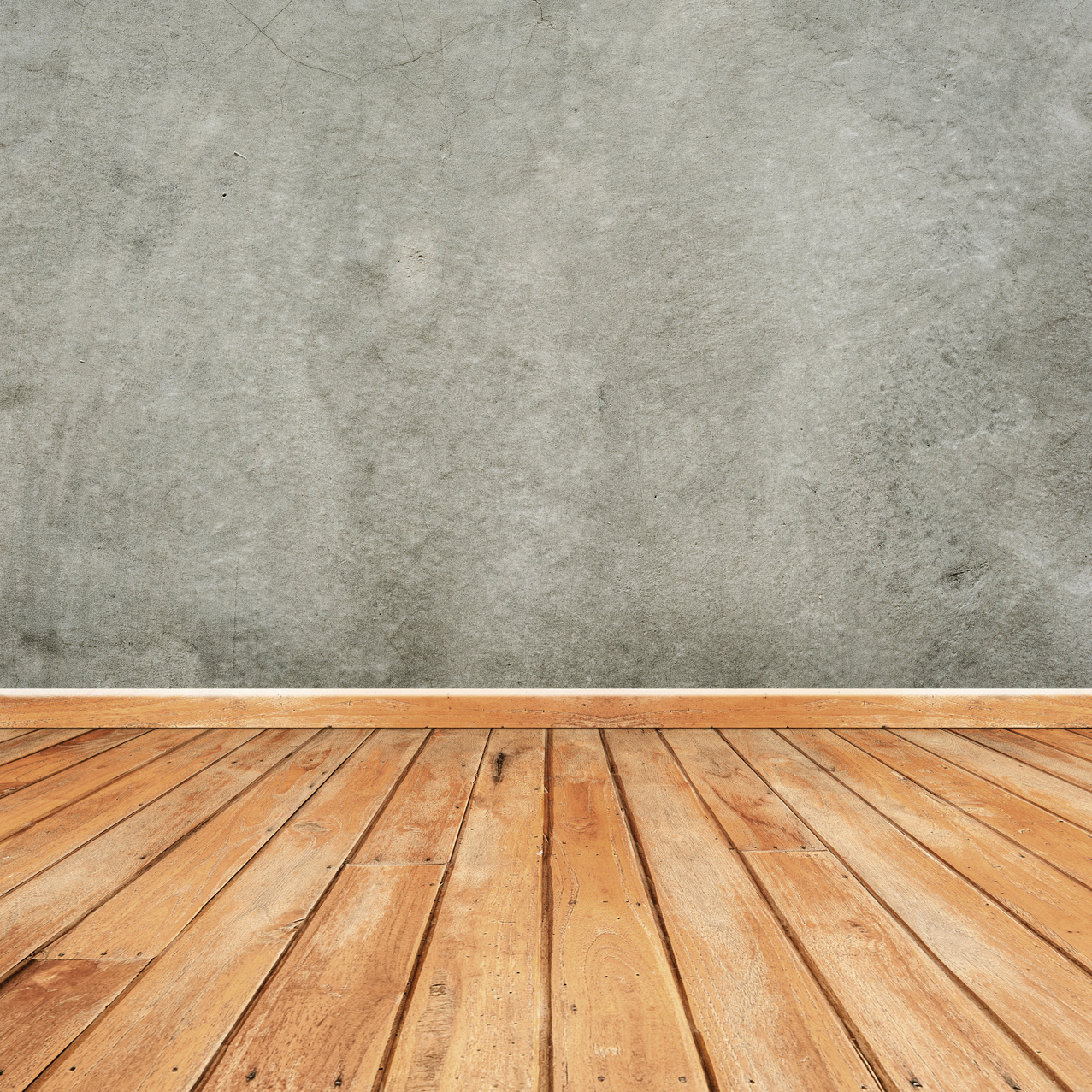 Concrete Wall and Wooden Floor